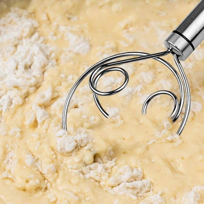 Stainless Steel Danish Dough Whisk – Professional Atta Maker & Pastry Blender for Bread, Pizza & Cakes (Heavy Duty)