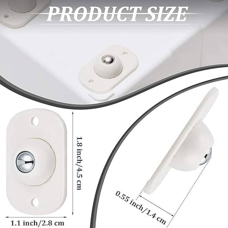 Measurement chart showing the dimensions of a white product with a circular component.