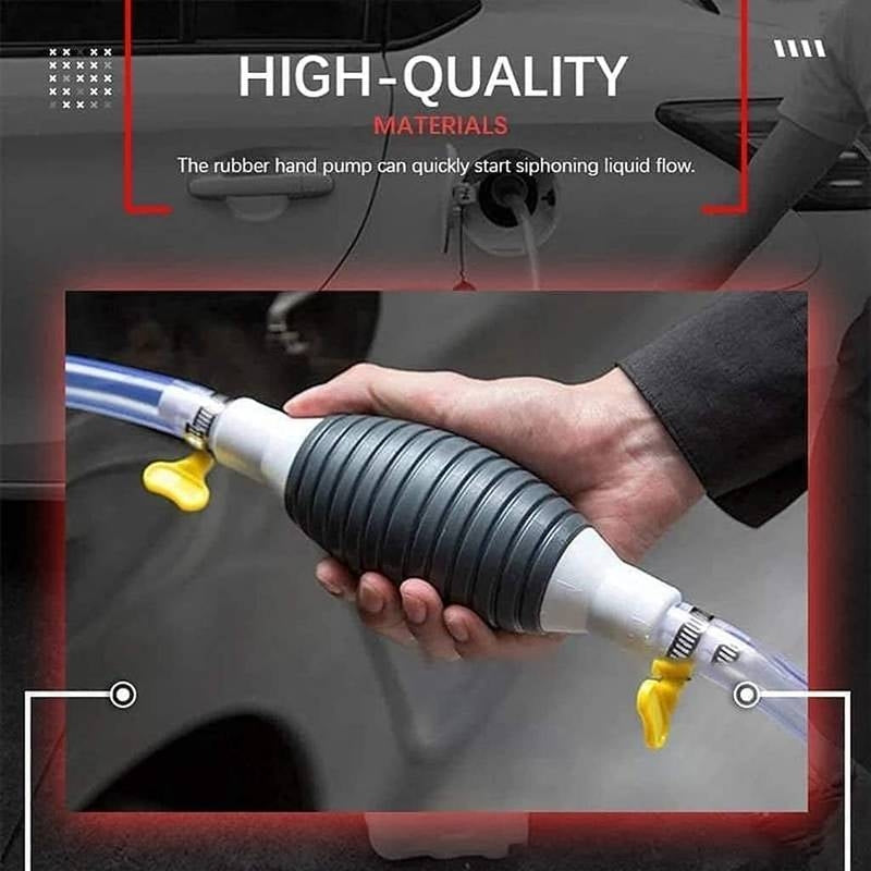 Universal Manual Fuel Transfer Pump Kit – High-Flow Hand Siphon Pump for Gas, Petrol, Diesel, and Water – Portable Liquid Transfer Tool with 2M Hose & Secure Metal Clips