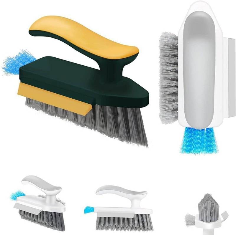 4-in-1 Multifunctional Gap Cleaning Brush – Deep Clean Grout Scrubber with Built-in Scraper & Ergonomic Handle – Heavy Duty Detail Brush for Kitchen, Bathroom, Window Tracks & Tile Lines