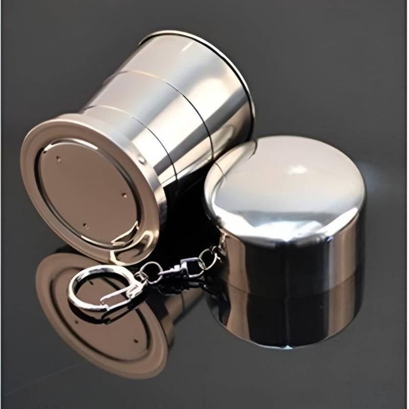 Camping Mug Folding Cup with Keychain Outdoor