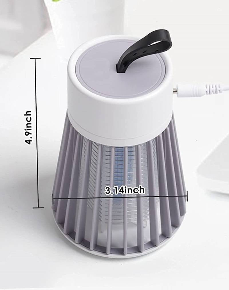 Portable light bulb with dimensions labeled on a white background