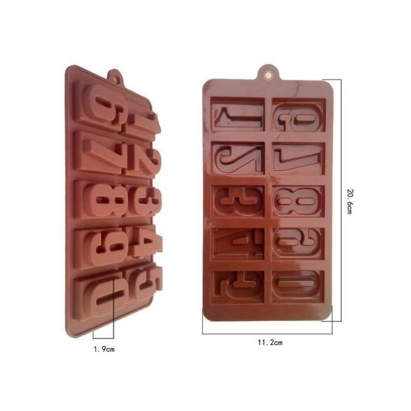 Silicone mold with numbers on a white background