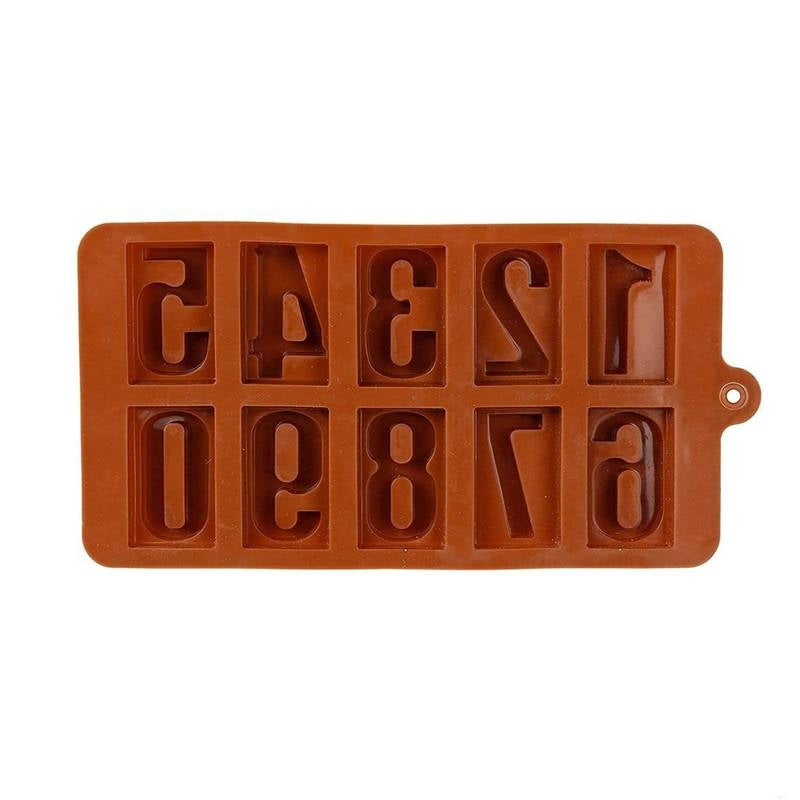 Silicone mold with letters on a white background