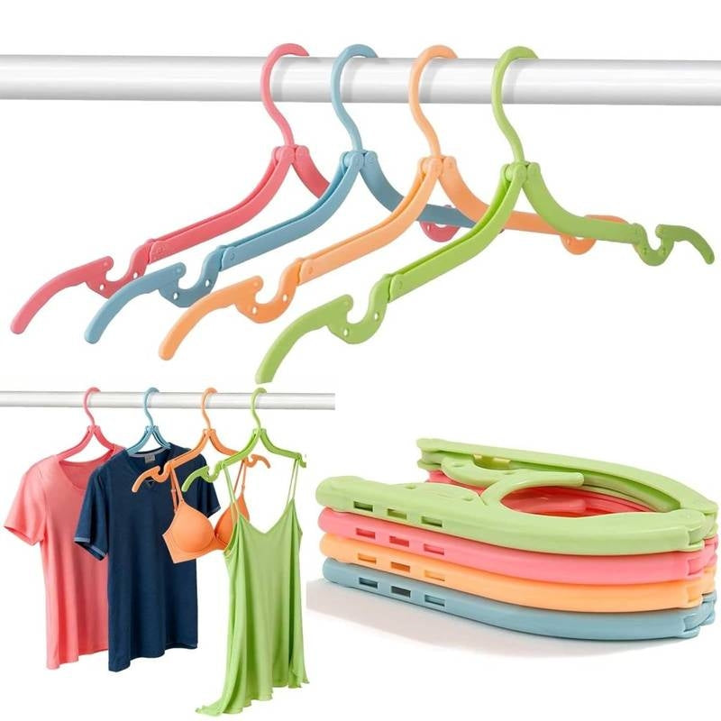 Portable Foldable Travel Hangers - Space-Saving Lightweight Clothes Drying Rack (Pack of 4)