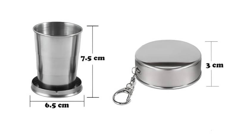 Camping Mug Folding Cup with Keychain Outdoor