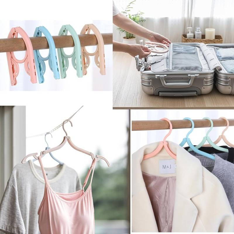 Portable Foldable Travel Hangers - Space-Saving Lightweight Clothes Drying Rack (Pack of 4)